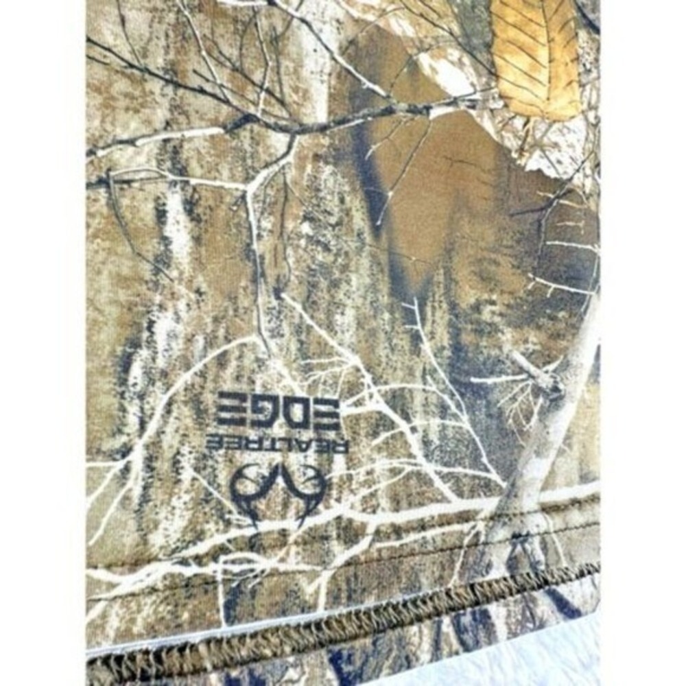 Realtree Edge Camo Performance Shirt Mens L Green Brown Long Sleeve Stretch Hunt - Picture 6 of 9